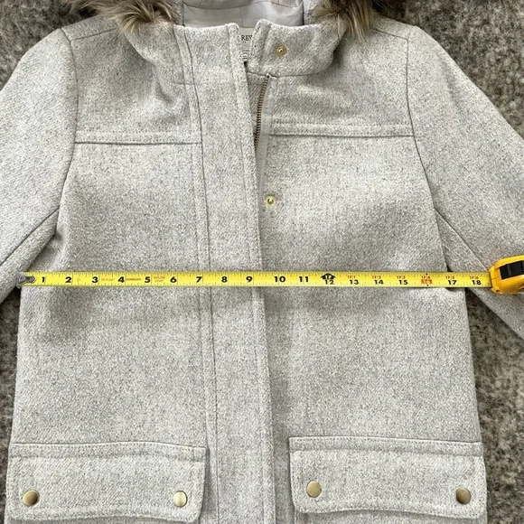 J. Crew Pea Coat with Faux Fur Hood - Picture 10 of 11
